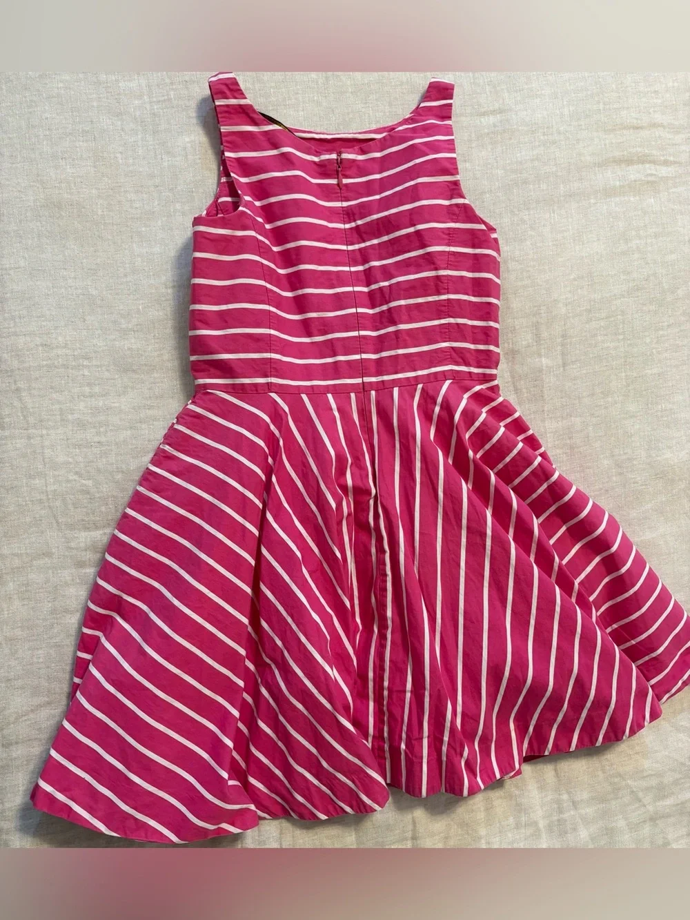 Polo Ralph Lauren Girls Pink White Striped Sleeveless Fit & Flare Dress